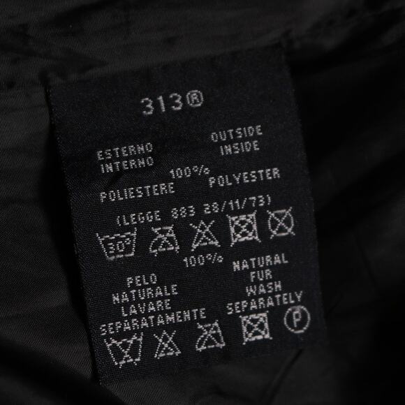 313 Tre Uno Tre Duck Down Puffer Belted Fur Hood Long Winter Coat Gray Size L - Picture 10 of 13